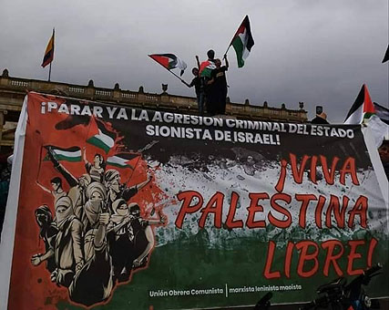 Reporte de una nueva manifestación en Bogotá en apoyo al pueblo palestino 1